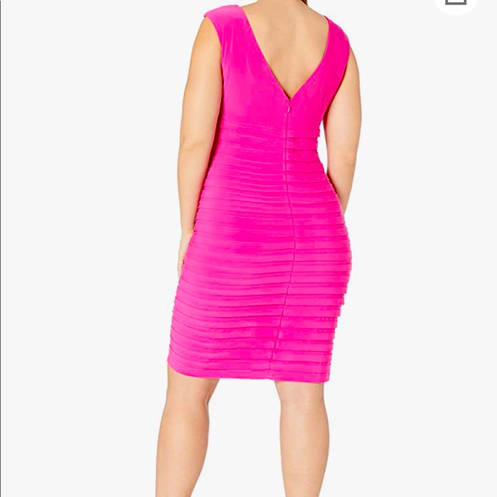 πAdrianna Papell Assymetric Draped Band Pink- 20W - Picture 2 of 11